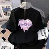 Camiseta de Manga Corta de Algodón Puro para Niñas Verano Nuevo Estilo Dibujos Animados Casual Versátil Top de Media Manga para Niños Medianos y Grandes