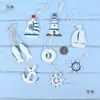 Decoración DIY Mediterránea Colgantes Pequeños Mini Decoraciones de Pared Creativas Accesorios Hechos a Mano Flotador de Pesca Ancla Adornos Colgantes para Jardín de Infancia
