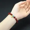 Templo Ano Novo Paz e Alegria Roxo Dourado Areia Pulseira Pai-Filho Ano do Zodíaco da Sorte e Auspicioso Pulseira de Cinábrio