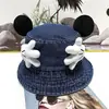2026 Sombrero de Pescador Dibujo Animado Lindo con Manos Cubriendo la Cara, Sombrero de Mezclilla Lavable para Salidas de Verano, Hermoso Sombrero de Sol para Mujeres