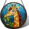 Pingente de Vitral Crisgif - Coruja Verde Pegador de Porta Jardim Pátio Divertido Pássaro Pegador de Sol