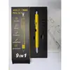 Abrebotellas Multifuncional 9 en 1 Soporte Herramienta para Exteriores Bolígrafo Luz LED Destornillador Pantalla Táctil Bolígrafo de Tinta Caja de Regalo