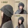 Gorro Rojo de Angola para Mujer, Cálido de Invierno, Circunferencia de Cabeza Grande, Hace que la Cara Parezca Más Pequeña, Boina de Otoño e Invierno, Gorro de Punto, Gorro de Año Nuevo
