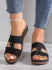 Sandalias de Plataforma con Cuña Hueca Transfronterizas Europeas y Americanas para Mujer, Sandalias Romanas de Comercio Exterior, Nuevas Casuales, Deseo, Venta al por Mayor, Talla Grande