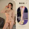 Lencería Sexy Puro Deseo Encaje Profundo V Tirante de Perla Body Ajustado Puro Deseo Camisón Apasionado Pijama de Una Pieza Uniforme