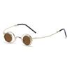 Jamie 3568 Elegantes Gafas de Sol Plegables Portátiles Pequeñas con Montura Redonda Estilo Europeo y Americano Gafas de Sol con Tapa