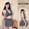 Ropa Interior Sexy Vestido Sexy de Estudiante Tentación Minifalda Uniforme Pecho Pequeño Gran Reunión Cuello Hueco Pijama con Abertura