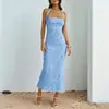 Xy25422 Vestido Jacquard Especial de Otoño con Cuello Halter, Completamente Gestionado, Superventas, Nuevo Vestido Largo Ajustado con Cuello Halter