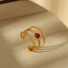Yiwu Pequeños Productos Estilo Simple Joyería Personalizada de Moda Acero Inoxidable Chapado en Oro de 18K Anillo Nicho Joyería de Alta Gama