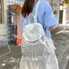 Mochila de nailon de lunares de gran capacidad estilo coreano para mujer, nueva de 2026, mochila pequeña casual de viaje con ribete de encaje
