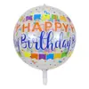 Globo de Aluminio Transparente 4D de 22 pulgadas Impresión en Inglés Feliz Cumpleaños Decoraciones para Fiesta de Cumpleaños Infantil Venta al por Mayor Transfronteriza