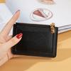 2026 Nuevo En Stock Al por Mayor Cartera de Monedas para Mujer con Cremallera Corta de Color Sólido Estilo Coreano con Múltiples Ranuras para Tarjetas y Portamonedas
