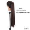 Cabelo Liso Longo de 32 Polegadas Exportação Cabelo Sintético de Alta Temperatura Rabo de Cavalo Duplo Extensões de Cabelo para Mulheres, Rabo de Cavalo Longo Trançado com Amarração, Ossier