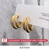 Pendientes de Aro Minimalistas de Plata con Aguja Simple Moda Versátil Personalidad Pendientes Lujo Ligero Sensación de Gama Alta
