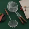 Colador Wenming con Mango de Madera Imitación, Acero Inoxidable de Cintura Pequeña para Olla Caliente de Cocina Doméstica, Colador para Fritura de Fideos