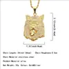 Collar de Viento Hip-Hop Caliente Europeo y Americano Chapado Color Oro de 14K Cabeza de Diamante Colgante para Hombre Fabricantes al por mayor
