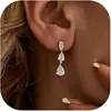 Pendientes de Zirconia Brillantes Exquisitos de Moda Nuevos de Tendencia de Venta Caliente Transfronteriza Versátiles para Mujer Venta al por Mayor desde el Fabricante