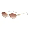 Gafas de Sol Hexagonales de Metal Pequeñas Personalizadas Estilo Urbano Europeas y Americanas Protección Solar para Exteriores de Moda Tendencia Versátiles
