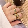 Anillo Línea Dorada Industria Pesada Corea del Sur para Mujer Plata 925 Chapado Vintage Personalizado Versátil Estudiante Simple Abierto