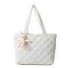 Bolso Casual de Nicho de Plumas para Mujer 2023 Nueva Llegada Gran Capacidad Romboidal Bolso de Mano para Viaje Bolso Tote de Hombro a la Moda