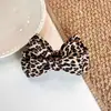 Pinza de Garra con Lazo Estilo Coreano Retro Estampado de Leopardo Moda Dulce Fresca Chica Picante Pinza Banana Parte Posterior de la Cabeza Recogido Pinza de Tiburón Accesorios para el Cabello
