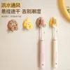 Bonito Portacepillos de Dientes de Pared de Silicona Sin Taladro Estante de Almacenamiento para Cepillos de Dientes Eléctricos Infantiles Dibujos Animados Lindo Estante de Baño con Drenaje
