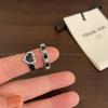Moda retro Anillo de amor de mezclilla sentido ins diseño de nicho personalidad chica popular todo-partido Moda anillo abierto al por mayor