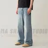 Jeans Retrô Cleanfit High Street Americano para Homens, Calças de Perna Larga Soltas de Perna Reta Levemente Flare, Novo Estilo Outono 2026