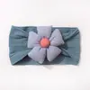 Nova Faixa de Cabeça Jacquard de Cor Pura Europeia e Americana para Bebê, Lenço de Cabeça Infantil Flor de Cinco Pétalas Fofa, Acessórios Finos e Macios para Cabelo de Bebê