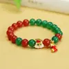 Pulsera de Ágata Roja Natural Aiyu Pulsera de Calcedonia Verde Fábrica de Joyería Navideña Venta al por Mayor Dropshipping S3111404