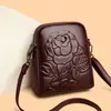 2026 Bolso Cruzado Casual Nuevo Estilo Chino con Textura de Flor de Rosa Vintage para Mujer, para Teléfono Móvil y Billetera, Bolso Pequeño para Viajes Diarios, Moderno