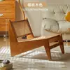 Reclinable Chandigarh de estilo nórdico para el hogar, madera maciza, adecuado para casas de huéspedes, balcón de ocio para una persona, sofá canguro de ratán, venta al por mayor