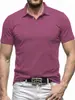 Comercio Exterior Transfronterizo Europeo y Americano Verano Nuevo Estilo Cuello Solapa Casual Camisa Polo Moda Hombre Color Sólido Manga Corta Camiseta