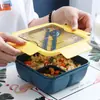Fiambrera Sellada Morandi para Microondas de Gran Capacidad con Compartimentos Sin Sabor Fiambrera Japonesa con Vajilla