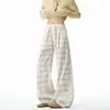 Otoño 2026 Nuevo Pantalón Casual de Pana a Cuadros de Corte Relajado Pierna Ancha para Hombre Pantalones Largos de Alta Gama para Adolescentes