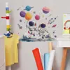 Fun-E372 Astronauta de Dibujos Animados Cohete y Planeta Decoración de Pared para Habitación Infantil Dormitorio Pegatinas Autoadhesivas y Extraíbles