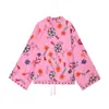Exportación Transfronteriza Ropa de Mujer 2025 Otoño Estilo Europeo y Americano Holgado Bordado Decorativo Cárdigan Camisa Chaqueta Mujer K526090F