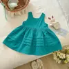 Vestido Chaleco Sin Mangas de Moda Nuevo 2026 para Niñas, Vestido Pastel de Cuello de Muñeca Nuevo de Verano, Vestido de Princesa en Verde