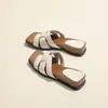Sandalias de cuña de suela gruesa de verano para mujer Chuyuji, cómodas para usar al aire libre, chanclas de una tira con punta cuadrada, talla grande