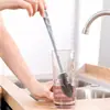 Cepillo de copa de silicona con mango largo para uso doméstico, cepillo de limpieza de cocina sin rincones muertos, cepillo para botellas, cepillo para limpiar teteras y tazas