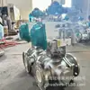 Válvula de Bola Cerámica Neumática de Tres Vías Q645Tc-10P Dn40 Válvula de Bola de Tres Vías Tipo T Válvula Desviadora de Dirección Reversible