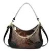 Bolso de axila con estampado de serpiente brillante, Bolso de mano para mujer de estilo coreano de lujo ligero de nicho, Bolso pequeño de cadena de moda para mujer