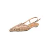 Versión en stock~Sandalias romanas tejidas sexys de punta para mujer, calzado de verano para exteriores, sandalias de tira única huecas de punta cerrada de tacón bajo