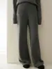 Nuevos Pantalones Casuales Rectos Otoño e Invierno 2025 para Mujer Pantalones de Punto de Cachemir Pantalones de Pierna Larga Versátiles Exteriores Gruesos Pantalones de Cachemir para Mujer