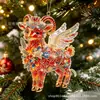 2027 Mascota del Año del Cordero Rojo Fuego Año del Cordero Próspero Colgante de Regalo para Reunión Anual Regalo de Año Nuevo Adorno Colgante Plano Acrílico