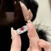 Anel de Rubi vintage estilo Palácio espiga de trigo anel de zircônia totalmente cravejado de diamantes anel aberto feminino com brilho de diamante