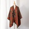 Nuevo Chal Jacquard con Abertura Transfronteriza para Viajes y Viajes de Mujer, Bufanda Capa Exterior Cálida y Engrosada con Abertura