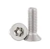 Parafuso de Cabeça Escareada Torx Niquelado de Aço Carbono Grau 10.9 com Colar Cabeça Chata Parafuso de Máquina Torx Interno Em Estoque M2/M3/M5