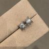 Brincos Redondos de Diamante de Luxo Leve e de Alta Qualidade em Formato de Estrela de Quatro Pontas com Zircônia Incrustada Nicho Quem Criatinina Joias de Orelha Únicas e Exquisitas