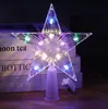 Estrela de cinco pontas com LED, best-seller transfronteiriço, para decoração de Ano Novo e Natal, arranjo de estrela para topo de árvore de Natal transparente M